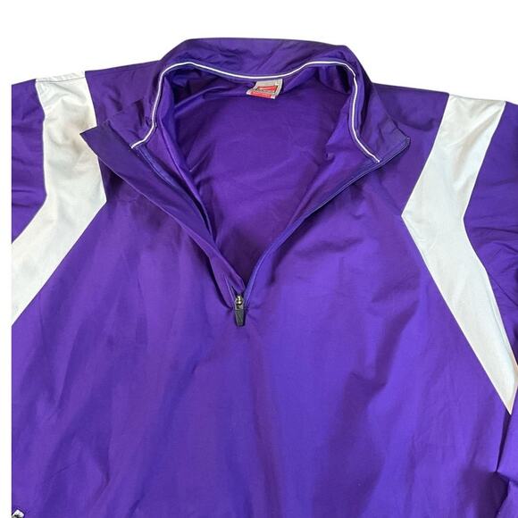 Vintage Nike Fit Storm Windbreaker SZ Large Purple White 90's 1/4 Zip Pull Over - Picture 9 of 11